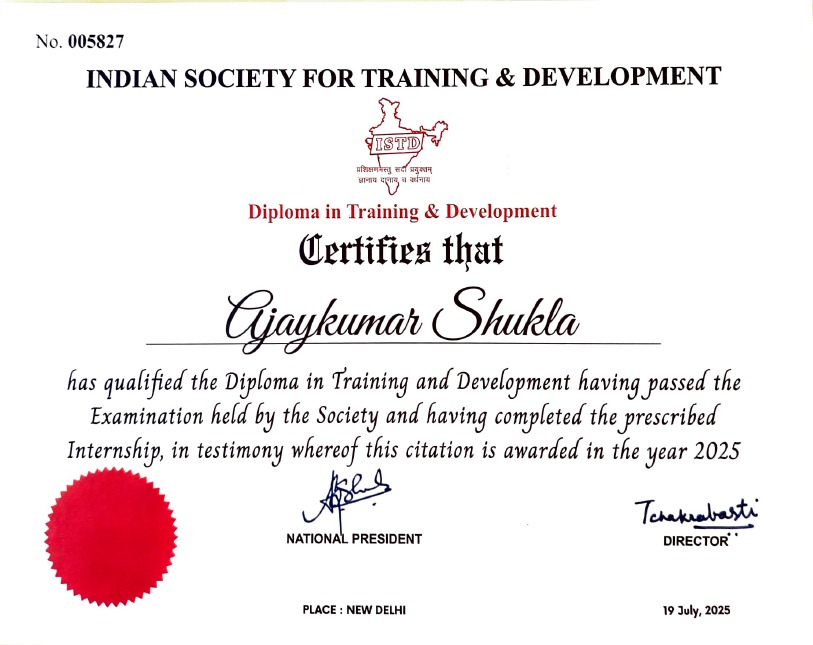 ISTD Diploma Certification